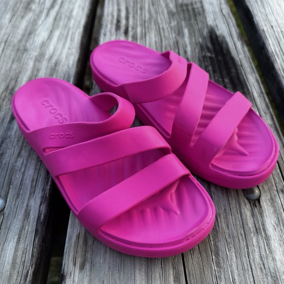 CROCS Shoes - Crocs Getaway Women's US Size 7 Pink Lightweight Slip-On Strappy Sandals